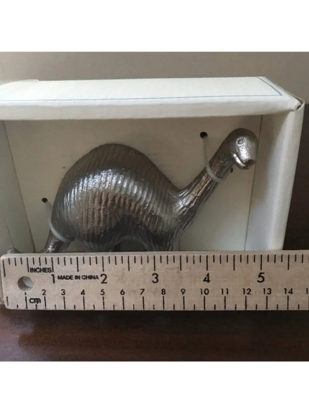 Pottery Barn Kids Dino Hook Silver Tone Metal Dinosaur Wall Mount Kitsch PBK